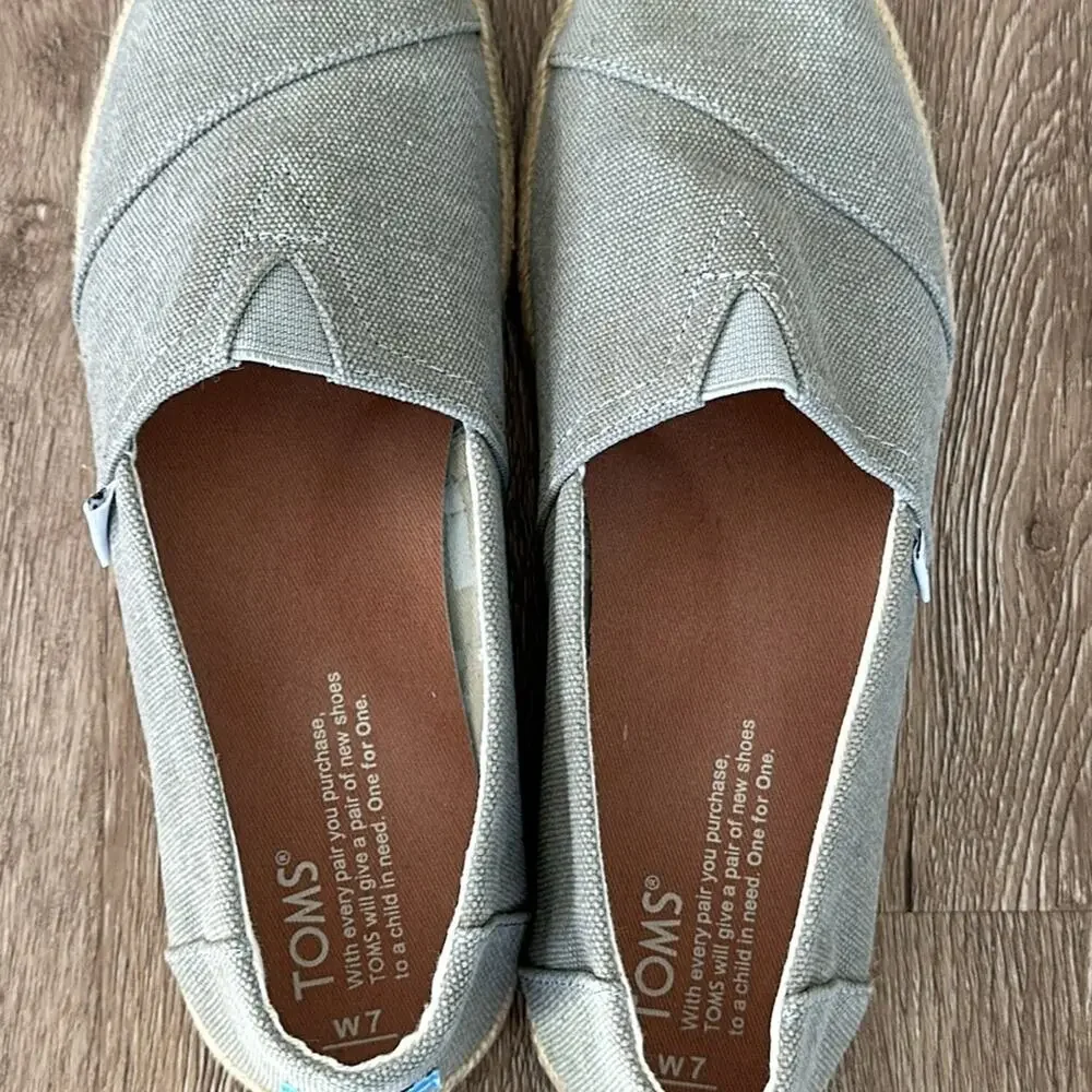 TOMS Alpargata Rope Espadrille Shoes Grey Size 7‎
